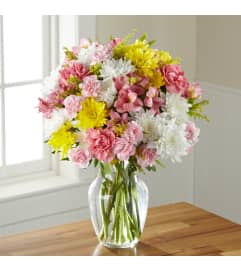 blushing pinks. An arrangement by Dupree's Root 88 Garden Center and Florist.