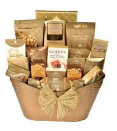 Triple Chocolate Gourmet Basket. An arrangement by Hillcrest Florist.