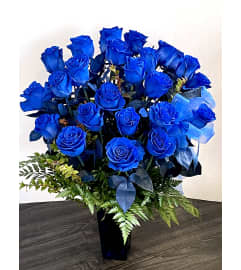 Royal Blue Roses. An arrangement by Violeta's Flower Shop.
