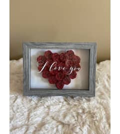 I Love You Shadow Frame (PRE-ORDER ONLY). An arrangement by Petals.