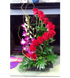 SENSATION STAIRWAY. An arrangement by Rosemar Flowers and Gifts.