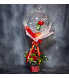 Red Romance Ballon Bouquet. An arrangement by Conny's Flower Shop. Red Romance Ballon Bouquet. An arrangement by Conny's Flower Shop.