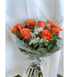 Orange Rose Wrapped (12/12 deluxe/24). An arrangement by Floratechnics.