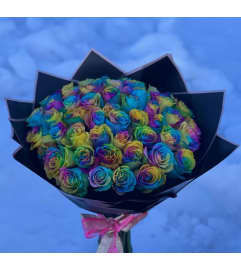 KALEIDOSCOPE ROSES LOVE. An arrangement by Butterflies Flower Shop.