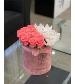 love thoughts box. An arrangement by Butterflies Flower Shop.