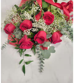 The Classic Half Dozen All Wrapped Up. An arrangement by The Garden Gate Gifts and Florals.