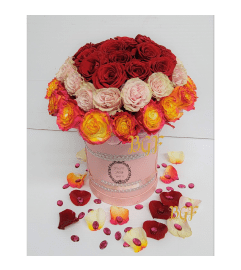 Unique Trio Roses Box. An arrangement by Brickell Exclusive Blooms.