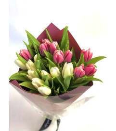 Farmers market tulips. An arrangement by Amazing Flowers.