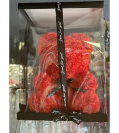 Rose Foam Teddy Bear. An arrangement by Flamingo Floral and Gifts.