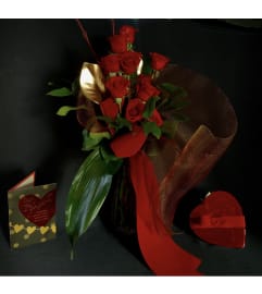 Valentines Extrodinaire!. An arrangement by Silver Rose Emotions.