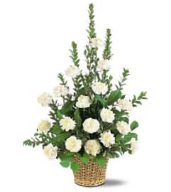 White Simplicity Basket. An arrangement by Love Floral.