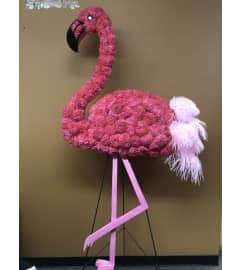 CUSTOM PINK FLAMINGO. An arrangement by Creations de Belle.