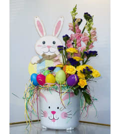 Easter Happy Bunny. An arrangement by Cala's Boutique Floral.