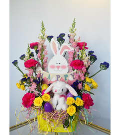 Easter Bunny Garden. An arrangement by Cala's Boutique Floral.