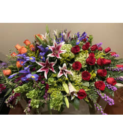 Casket Spray #11. An arrangement by Seasons Change Designs.