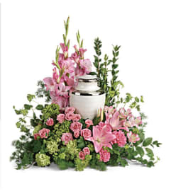 Sacred Cremation Tribute. An arrangement by Seasons Change Designs.