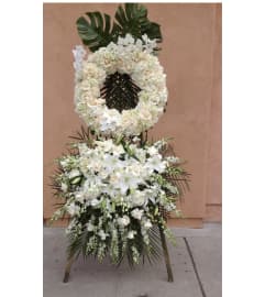 Double Standing Spray. An arrangement by Seasons Change Designs.