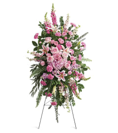 The Glorious Farewell Spray. An arrangement by Michael's Flowers.