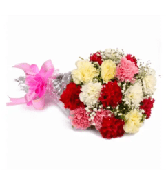 12 Assorted Carnations for Mother's Day. An arrangement by Lori's Hearts and Flowers.