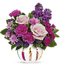 Birthday Celebration Bowl Bouquet. An arrangement by Flowers of Jacksonville.