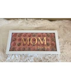 Mom I Love You Shadow Flower Box **PRE-ORDER ONLY***. An arrangement by Petals.