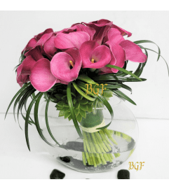 Pink Calla Sunset. An arrangement by Brickell Exclusive Blooms.