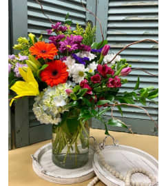 Large Garden Vase. An arrangement by Forest Florist.