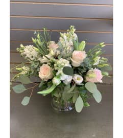 White and blush beauty. An arrangement by DMP Flowers and Gifts.