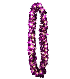 fresh orchid leis purple. An arrangement by Butterflies Flower Shop.