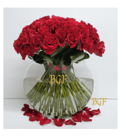 Roses Red Extravaganza. An arrangement by Brickell Exclusive Blooms.