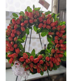 Seasonal Tulip Wreath. An arrangement by Fleur du Jour.
