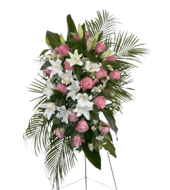 Sympathy Spray in Pink. An arrangement by Charming Blooms.