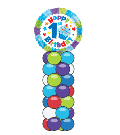 1st Birthday Boy Mini Balloon Column. An arrangement by Balloon Bouquets Plus. 1st Birthday Boy Mini Balloon Column. An arrangement by Balloon Bouquets Plus.