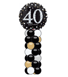 Sparkling Birthday 40 Mini Balloon Column. An arrangement by Balloon Bouquets Plus. Sparkling Birthday 40 Mini Balloon Column. An arrangement by Balloon Bouquets Plus.