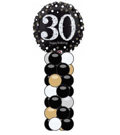 Sparkling Birthday 30th Mini Balloon Column. An arrangement by Balloon Bouquets Plus. Sparkling Birthday 30th Mini Balloon Column. An arrangement by Balloon Bouquets Plus.