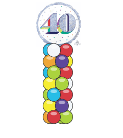 Here's To 40 Mini Balloon Column. An arrangement by Balloon Bouquets Plus. Here's To 40 Mini Balloon Column. An arrangement by Balloon Bouquets Plus.