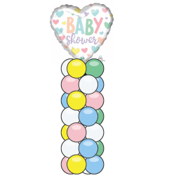 Baby Shower Love Mini Balloon Column. An arrangement by Balloon Bouquets Plus.