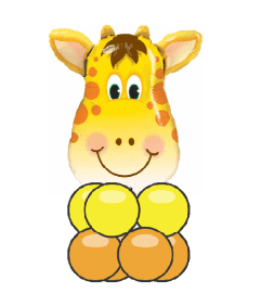 Jolly Giraffe Balloon Super Table Topper. An arrangement by Balloon Bouquets Plus.