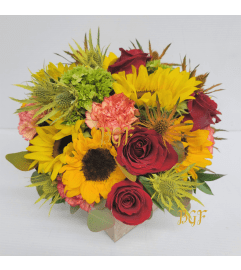 Summer Blooms Cube. An arrangement by Brickell Exclusive Blooms.