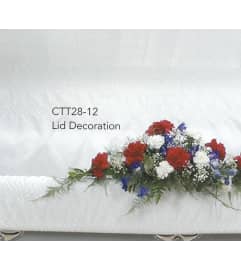 Red White and Blue Lid Decoration(Ctt28-12). An arrangement by Roma Flowers and Gifts.