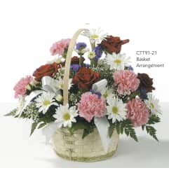 Pink Red and Purple Basket(Ctt91-21). An arrangement by Roma Flowers and Gifts.
