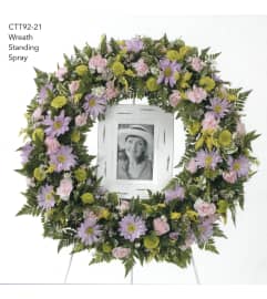 Soft Variety Wreath(FRAME NOT INCLUDED)(Ctt92-21). An arrangement by Roma Flowers and Gifts.