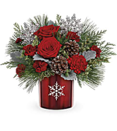 Magical Snowflake Bouquet. An arrangement by Jennifer's Flowers and Gifts.