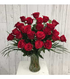 Premium 24 Red Rose Arrangement. An arrangement by Avenida Flowers.
