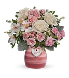 Sweet Shades Of Pink Bouquet. An arrangement by Elegant Florist.