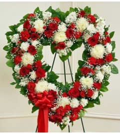 White red heart. An arrangement by Win's Flowers.