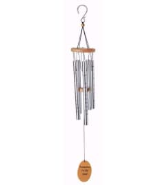 Footprints - Silver Wind Chime. An arrangement by North Liberty Flower Shop.