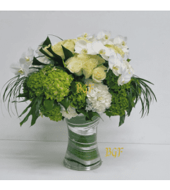 Lost in Green. An arrangement by Brickell Ave Florist.
