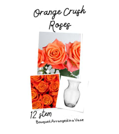 Orange Roses in a Vase. An arrangement by Roma James Gifts.