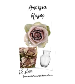 Amnesia Roses in a Vase (12/18 or 24). An arrangement by Roma James Gifts.